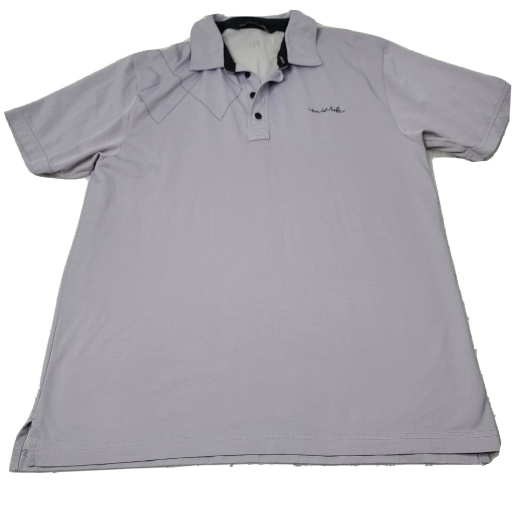 Travis Mathew Men's Size L Purple Polo Short Sleeve Shirt Golf Pima Cotton EUC